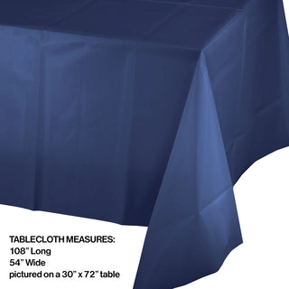 Navy Plastic Tablecloth