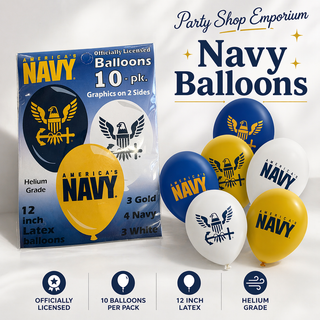 Officially Licensed USA Navy Latex Balloons 6 Pack