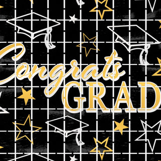 Congrats Graduation Metallic Curtain