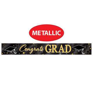 Black and Gold Graduation Banner
