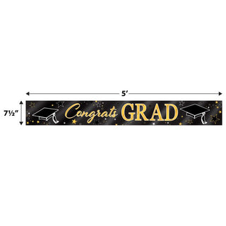 Black and Gold Graduation Banner
