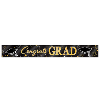 Black and Gold Graduation Banner