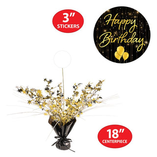 Happy Birthday Custom Centerpiece & Balloon Weight