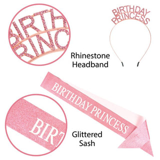 Birthday Princess Sash & Headband Set