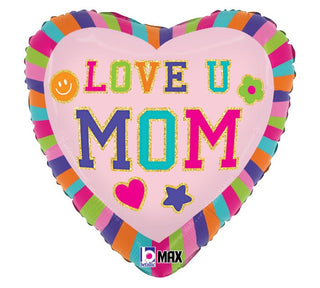 Love U Mom Mylar Balloon