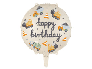 Construction Happy Birthday Mylar