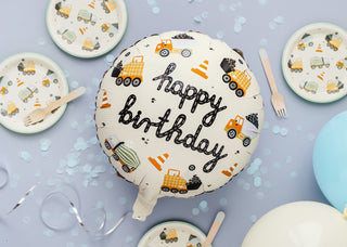 Construction Happy Birthday Mylar