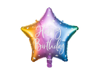 Rainbow Happy Birthday Star