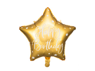 Gold Star Happy Birthday Mylar Balloon