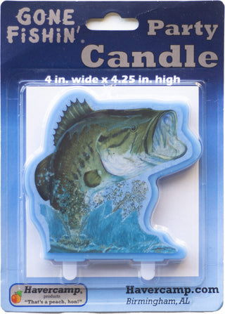 Gone Fishing Bass Birthday Candle