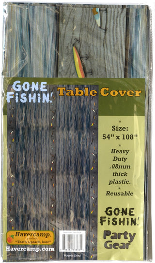 Gone Fishing Heavy Plastic Tablecover