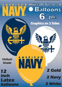 Officially Licensed USA Navy Latex Balloons 6 Pack