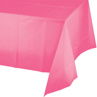 Candy Pink Plastic Tablecloth