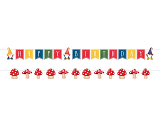 Enchanted Forest Gnomes Birthday Banner
