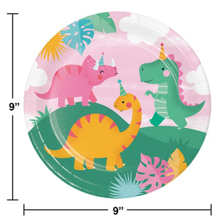 Girl Dinosaur Large Plates