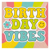 Flower Power Birthday Vibes Luncheon Napkins