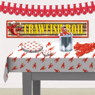 Crawfish Boil Themed Party Plastic Tablecover