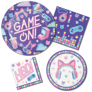 Girl Gamer Birthday Large Plates