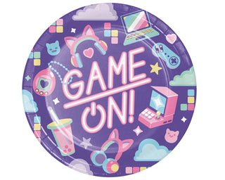 Girl Gamer Birthday Large Plates