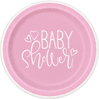 Pink Hearts Small Paper Plates