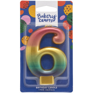 Rainbow Metallic Candle # 6