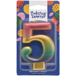Rainbow Metallic Candle # 5