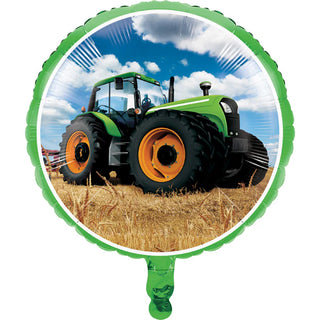 Green Tractor Mylar Balloon