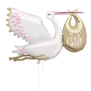 Stork it's a Girl Giant Foil Balloon
