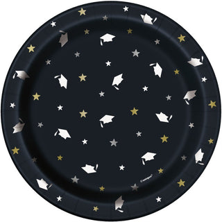 Stars & Caps Graduation Round 7" Dessert Plates  8ct