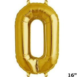 34" Gold Number Balloon - 0