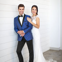 Cobalt Blue Paisley Aries Trim Tuxedo