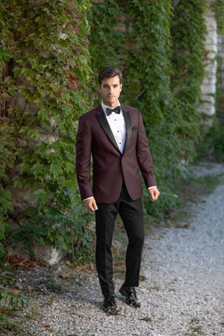 Kenneth Cole Ultra Slim Burgundy Empire Tuxedo
