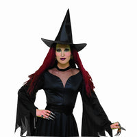 Adult Black Taffeta Witch Hat