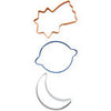 3-Piece Metal Outer Space Cookie Cutter Set