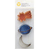 3-Piece Metal Outer Space Cookie Cutter Set