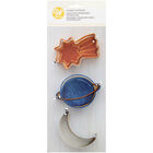 3-Piece Metal Outer Space Cookie Cutter Set
