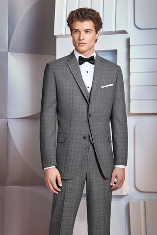 ULTRA SLIM GREY PLAID HAMILTON SUIT