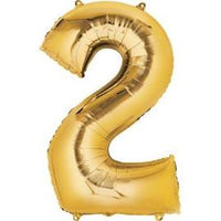 34" Gold Number Balloon - 2