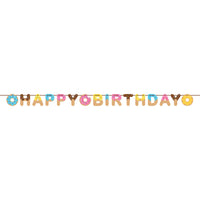 Fun Donut Party Happy Birthday Banner