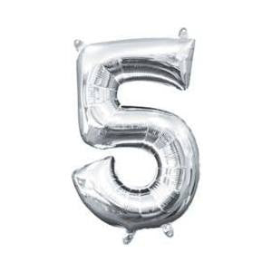 Silver Number 5 Shape Balloon