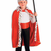 Kid's Red King Robe and Crown Accessory Kit