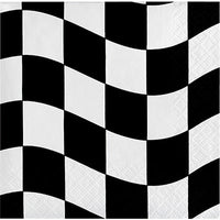 Black & White Checkered  Lunch Napkins - 18 Count