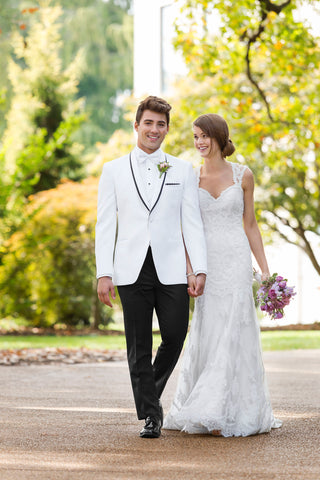 Ike Behar Waverly White with Black Trim Tuxedo