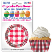 Red & White Plaid Grease Proof Cupcake Liners 32 Pack