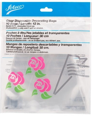 Ateco Clear Disposable Decorating Bag - 12"/ 10 Count
