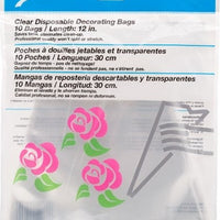 Ateco Clear Disposable Decorating Bag - 12"/ 10 Count
