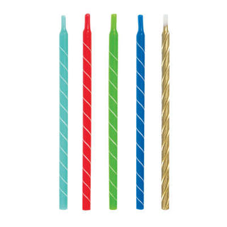 Rainbow Slim Spiral Candles