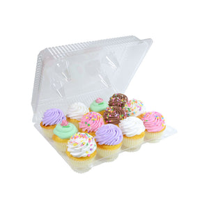 Clear Plastic 12 Compartment Cupcake Container- 3 Count Pack
