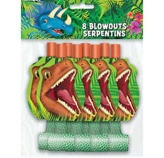 Dinosaur Party Blowouts 8 Pack