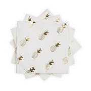 Fancy Gold Foil Pineapple Napkins/ Luncheon/ 20 Count